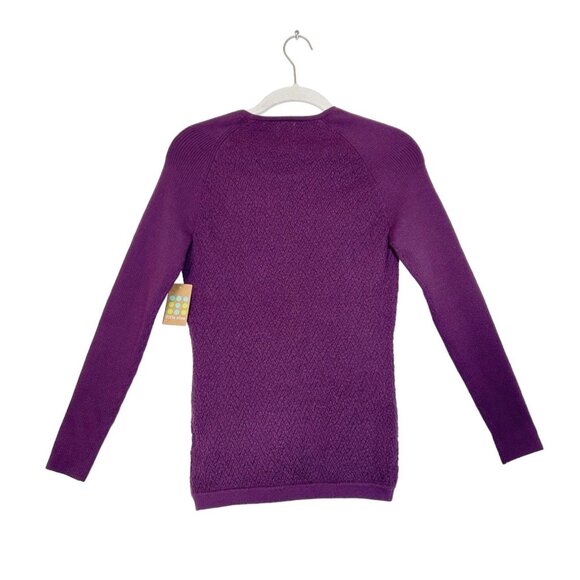 Title Nine Women's Textured Knit Long Sleeve Top in Purple - Sz M - NWT - Picture 2 of 7